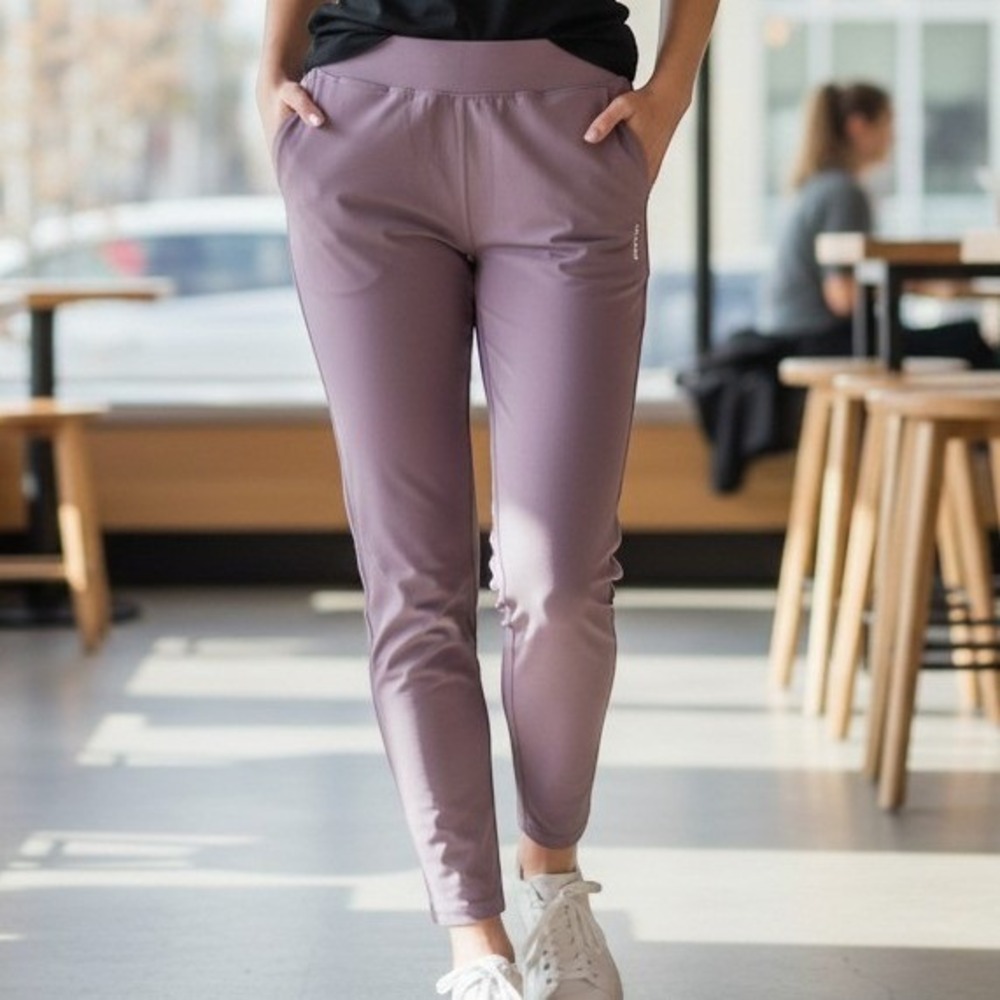 Alphalete Womens High Waisted Joggers Mauve Purple Athletic Sweatpants Pockets